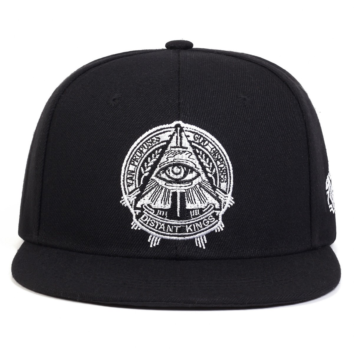 Snapback Hat Flat - Унисекс-кепка с вышивкой «Всевидящее око», черная,