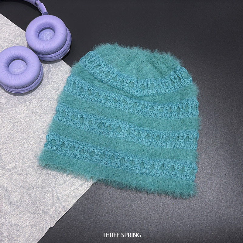 Новые корейские пушистые вязан – обзор и цена Beanie Cuffed Knit